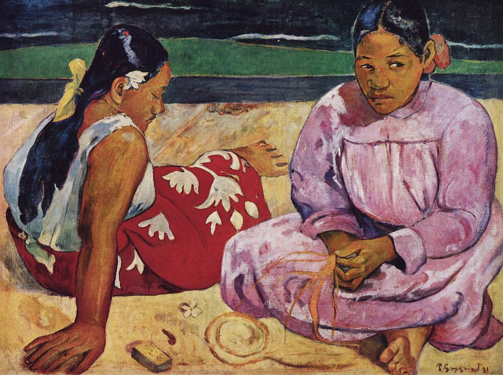 Tahitian women on the beach   paul gauguin